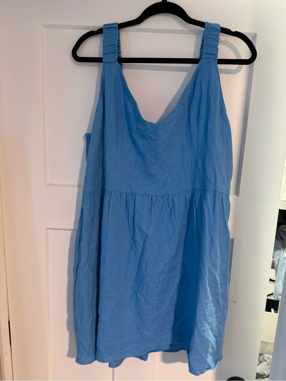 Abercrombie & Fitch Light Blue Sundress with Ruched Straps